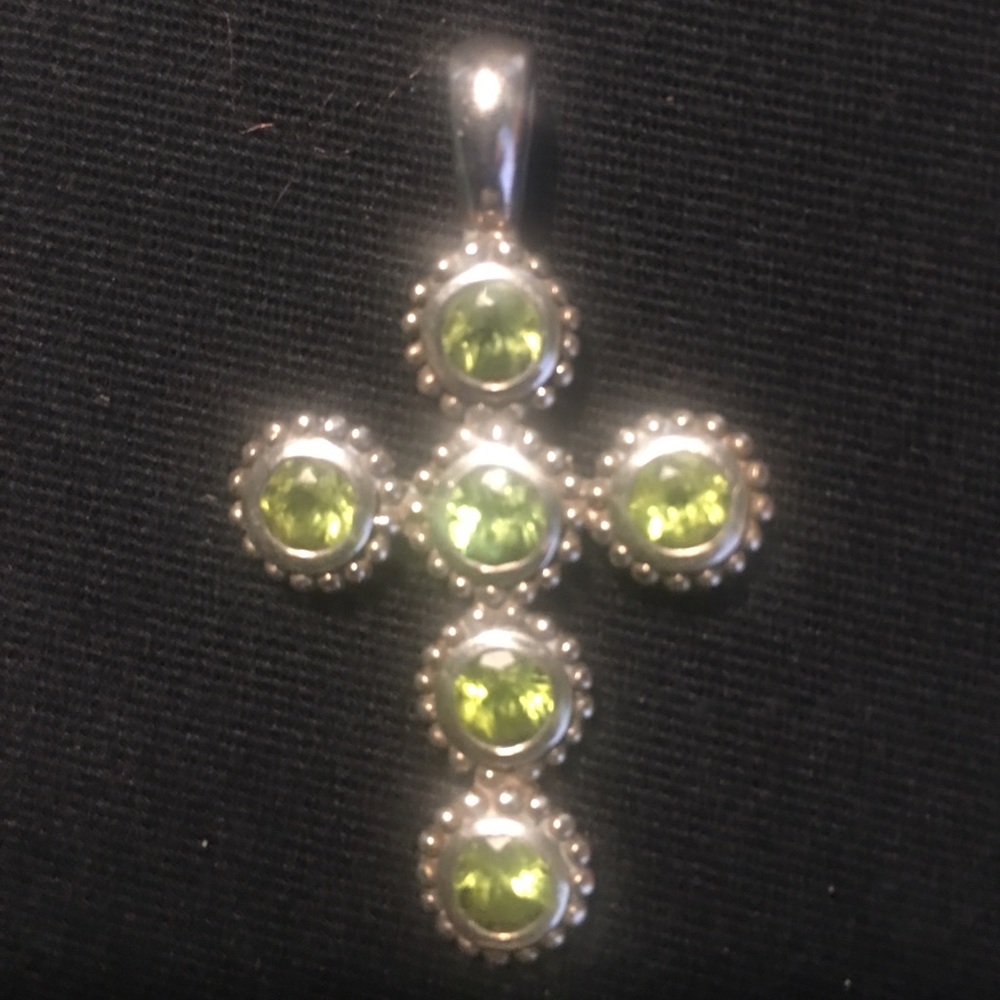 Bares 2000 Cross Peridot Pendant-Vintage